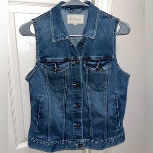 Two by Vince Camuto Dark Blue Denim Vest